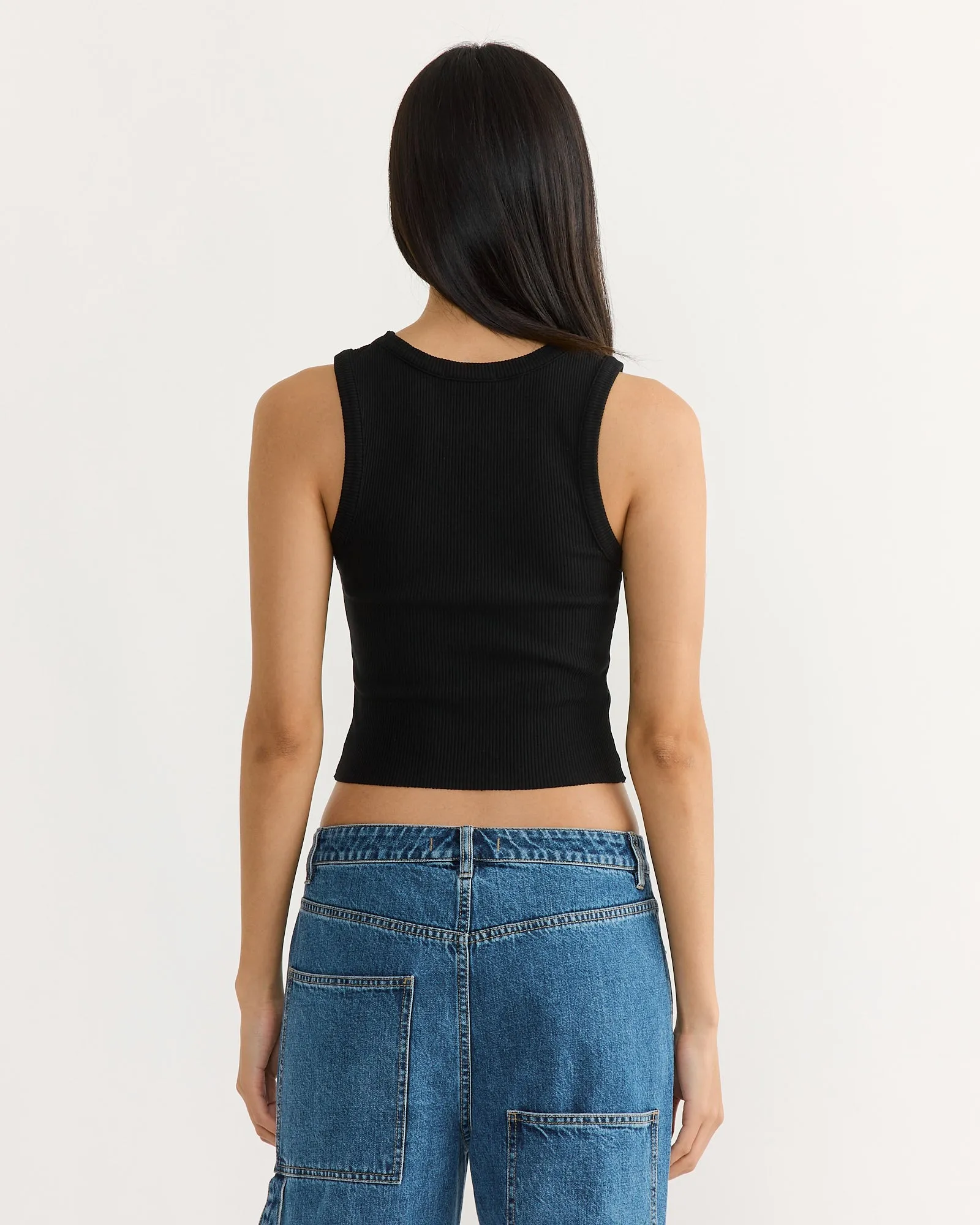 Shrunken Poppy Tank in Black sold by Mohawk General Store product image thumbnail 3