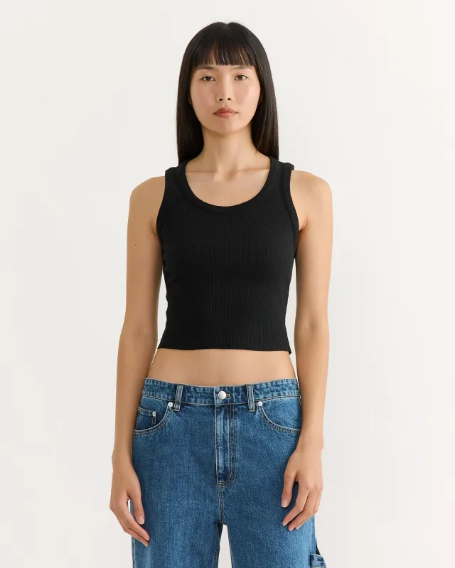 Shrunken Poppy Tank in Black sold by Mohawk General Store