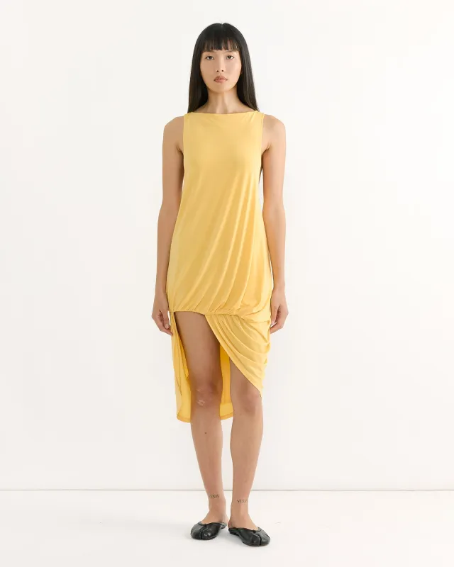 La Robe Peplo Courte Dress in Yellow made by Jacquemus