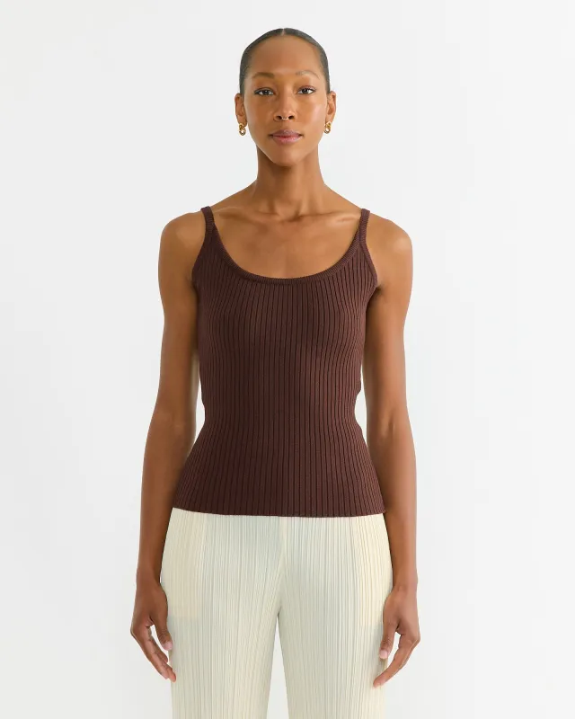 Ribbed Knit Tank in Brown sold by Mohawk General Store