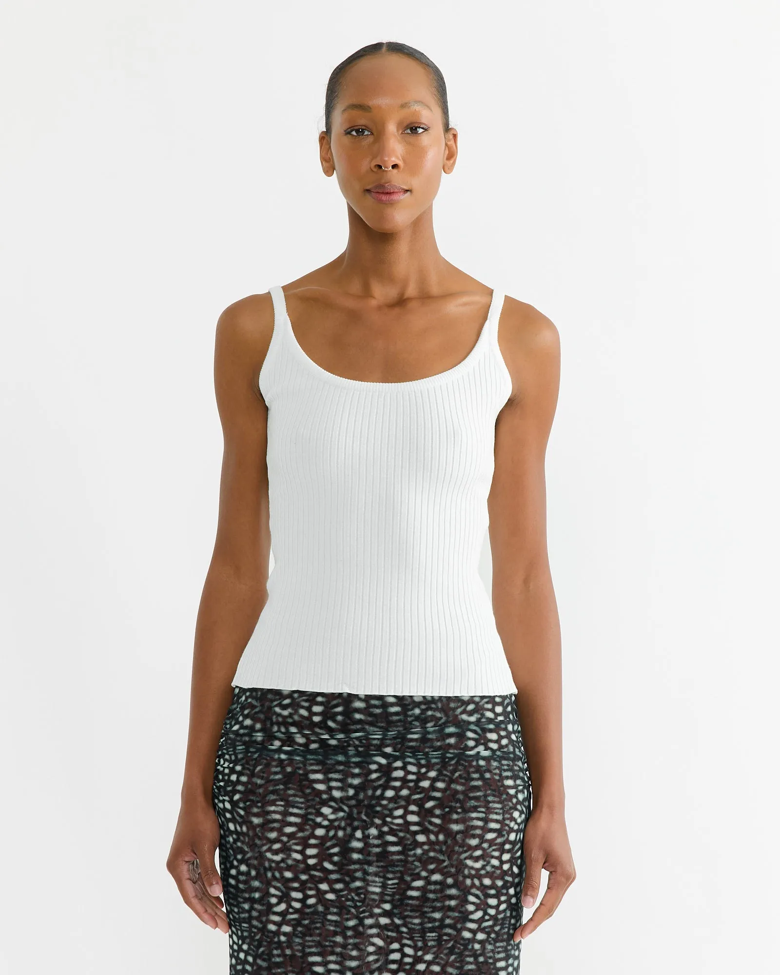Ribbed Knit Tank in White sold by Mohawk General Store
