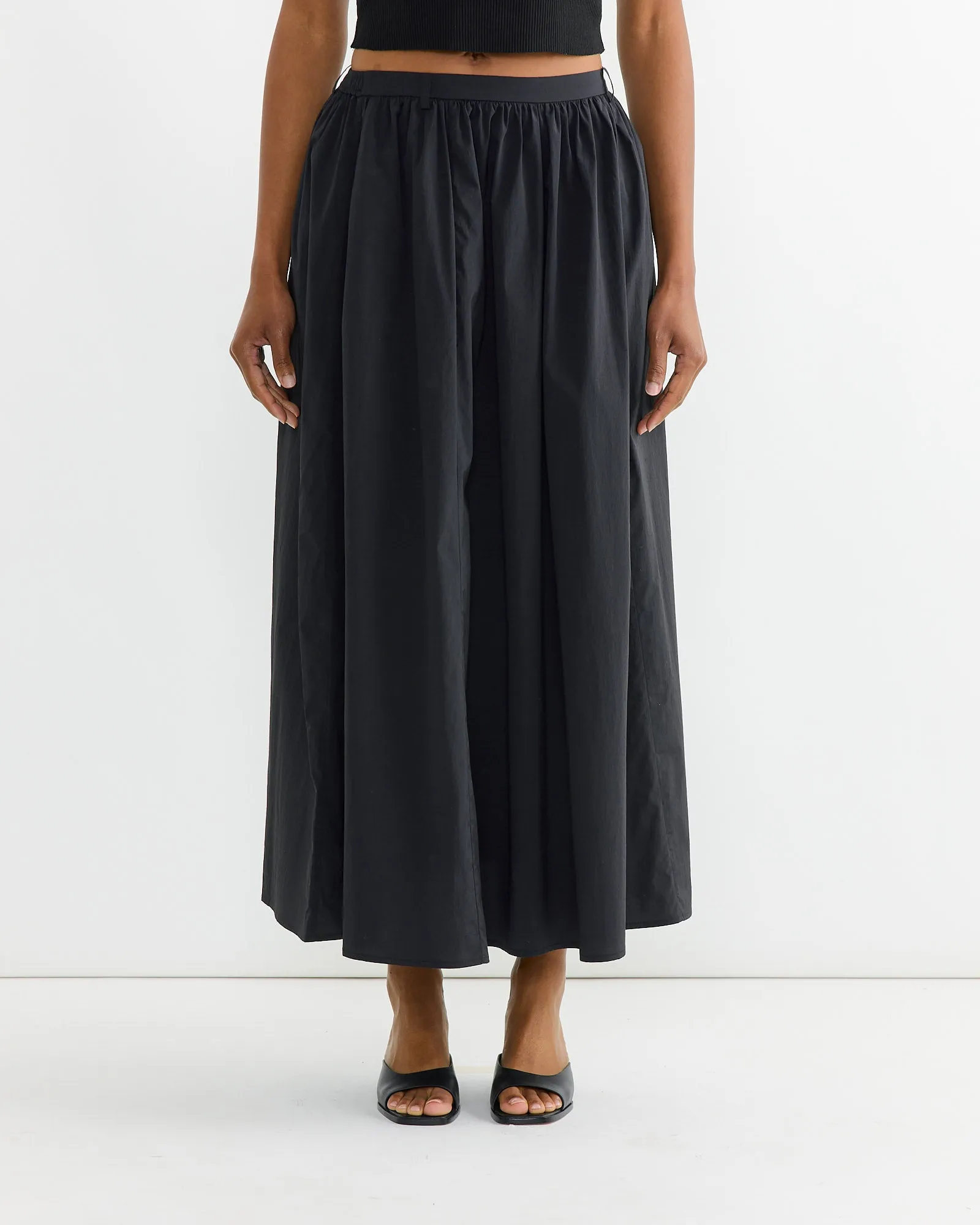 Gathered Maxi Skirt in Black sold by Mohawk General Store