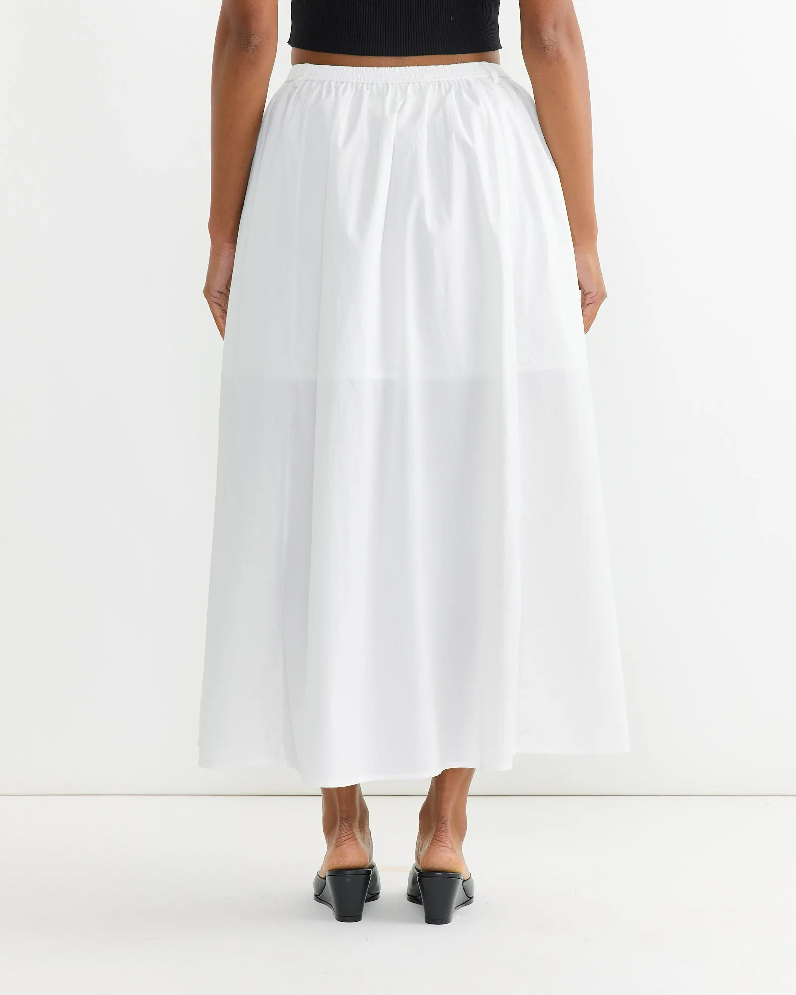 Gathered Maxi Skirt in White sold by Mohawk General Store product image thumbnail 2