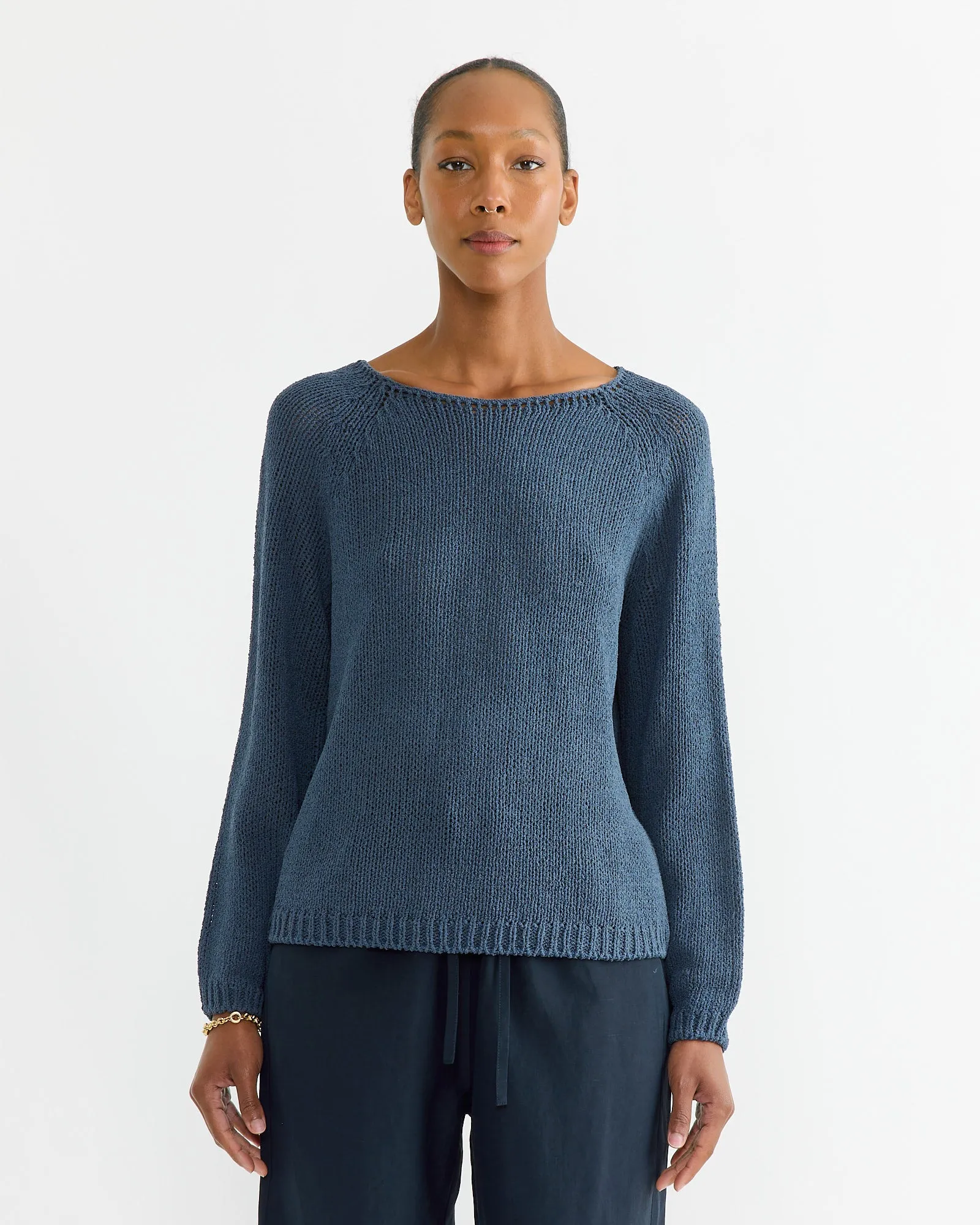 Boat Neck Sweater in Navy sold by Mohawk General Store