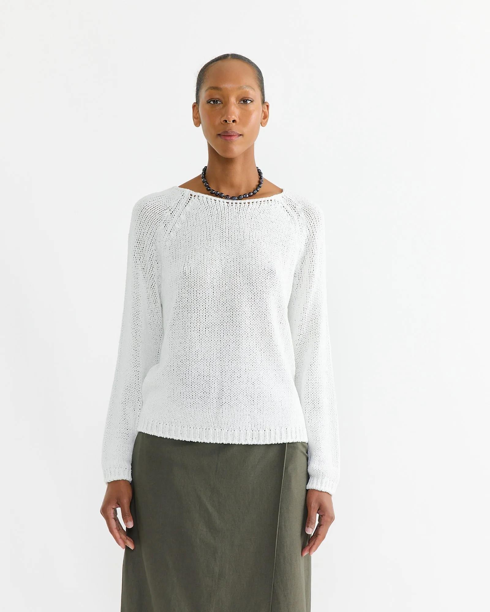Boat Neck Sweater in White sold by Mohawk General Store