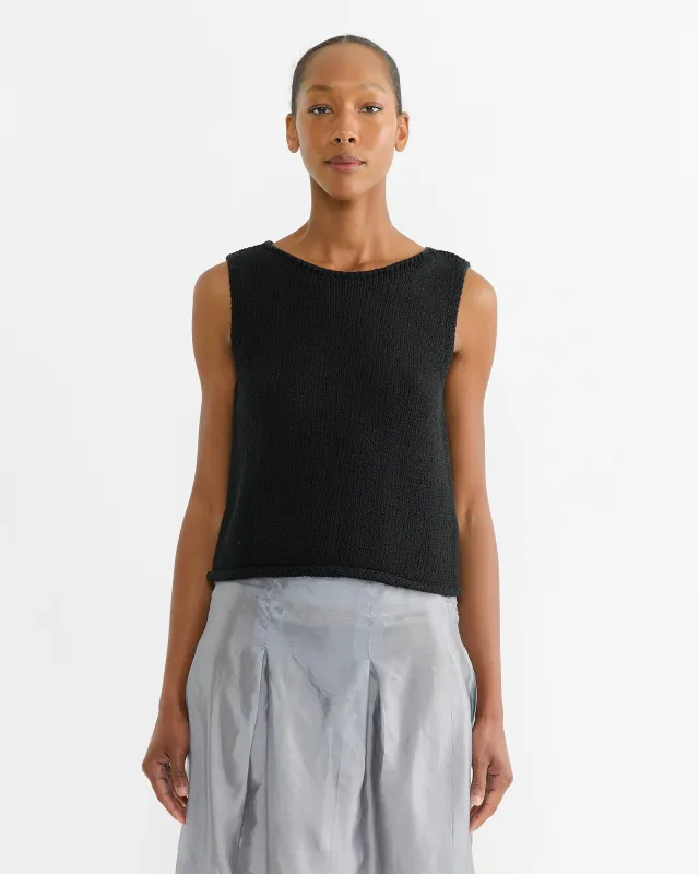 Boat Neck Knit Tank in Black sold by Mohawk General Store