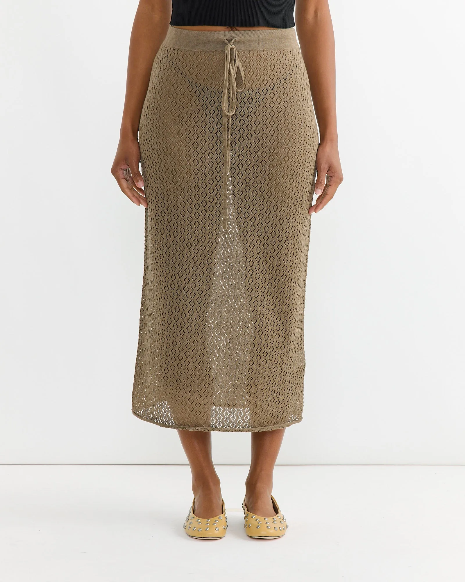 Pointelle Skirt in Earth sold by Mohawk General Store