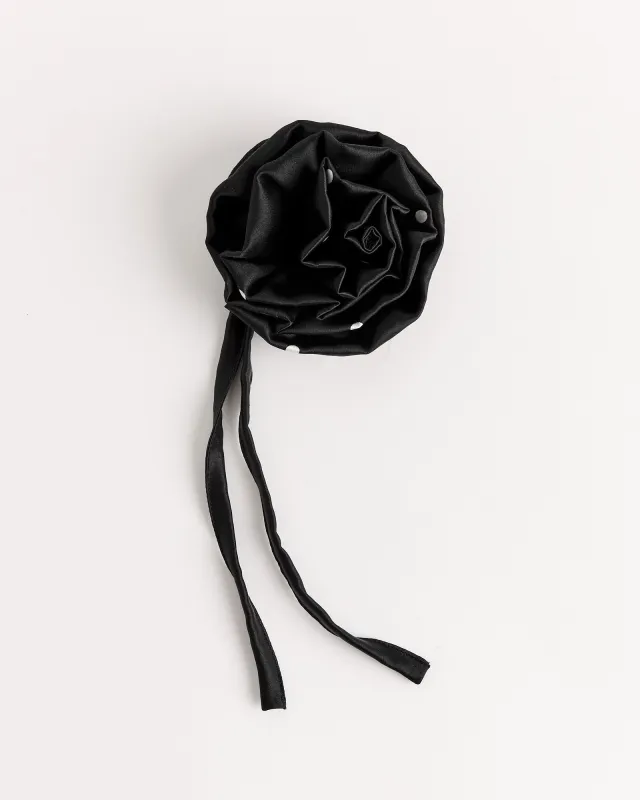 Polka Rosetta Tie in Black/Ivory made by Mohawk General Store