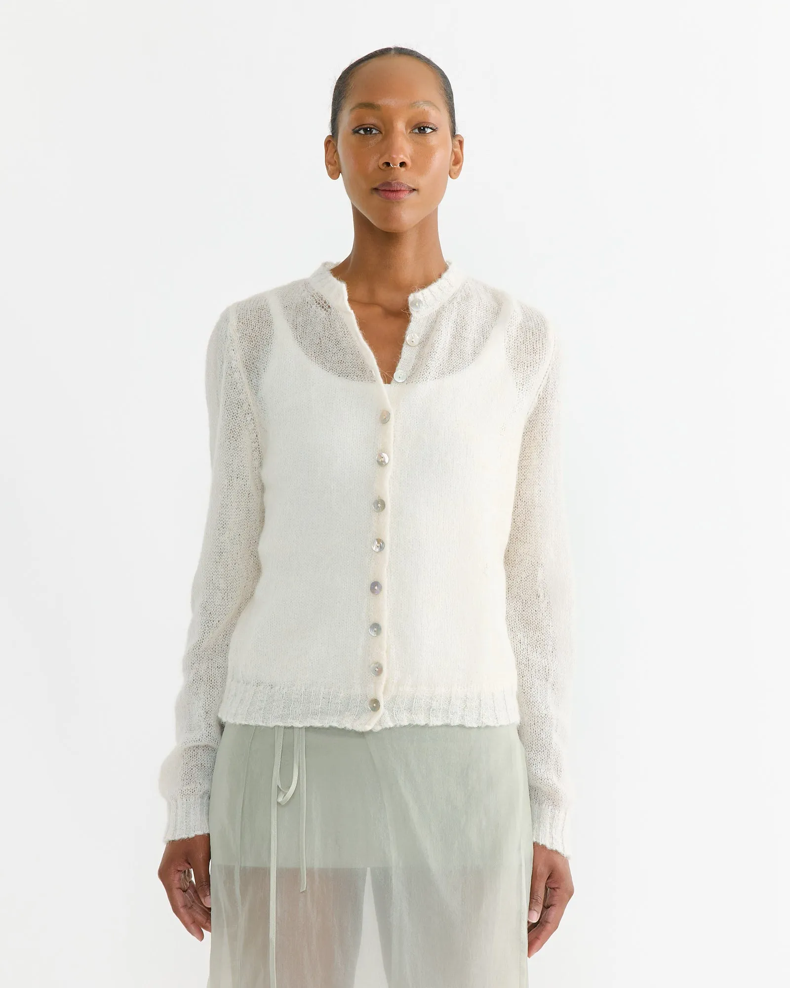 Kiss Cardigan in White sold by Mohawk General Store