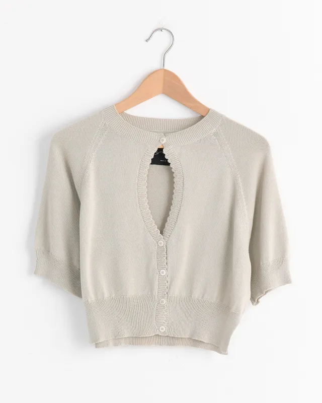 Organic Cotton Cut-Out Top in Pearl Grey made by Cordera
