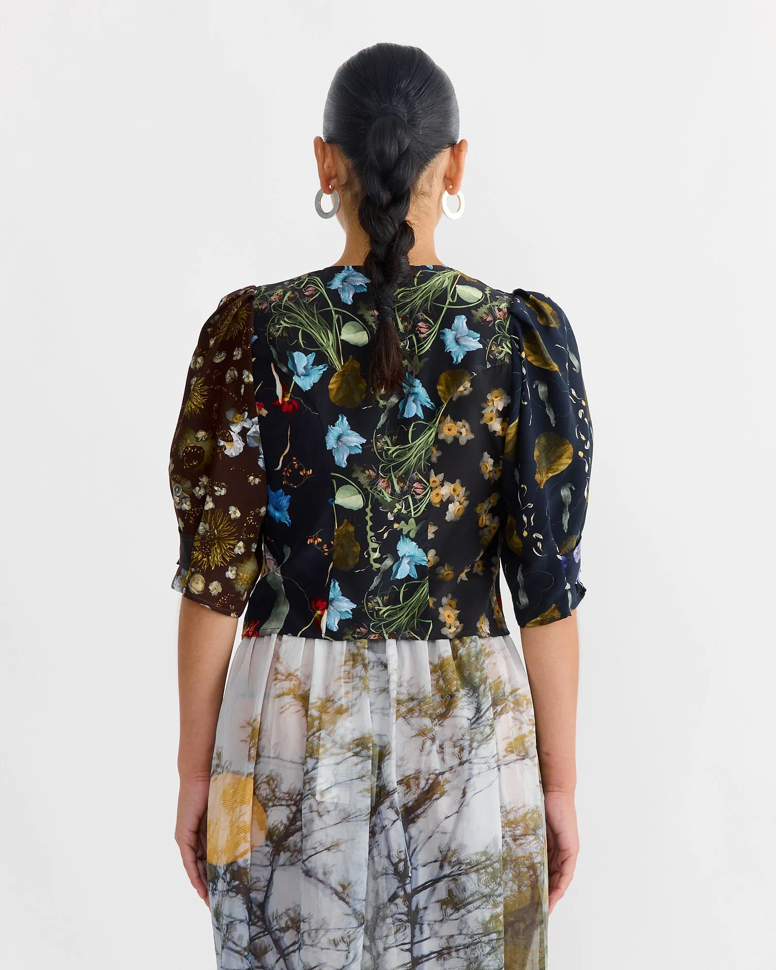 Folk Blouse in Print Z/Flower Power Dark sold by Mohawk General Store product image thumbnail 3
