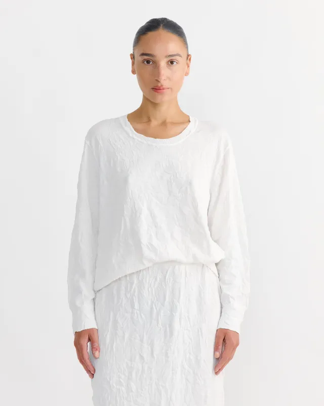 Crinkled Summer Knit in White sold by Mohawk General Store