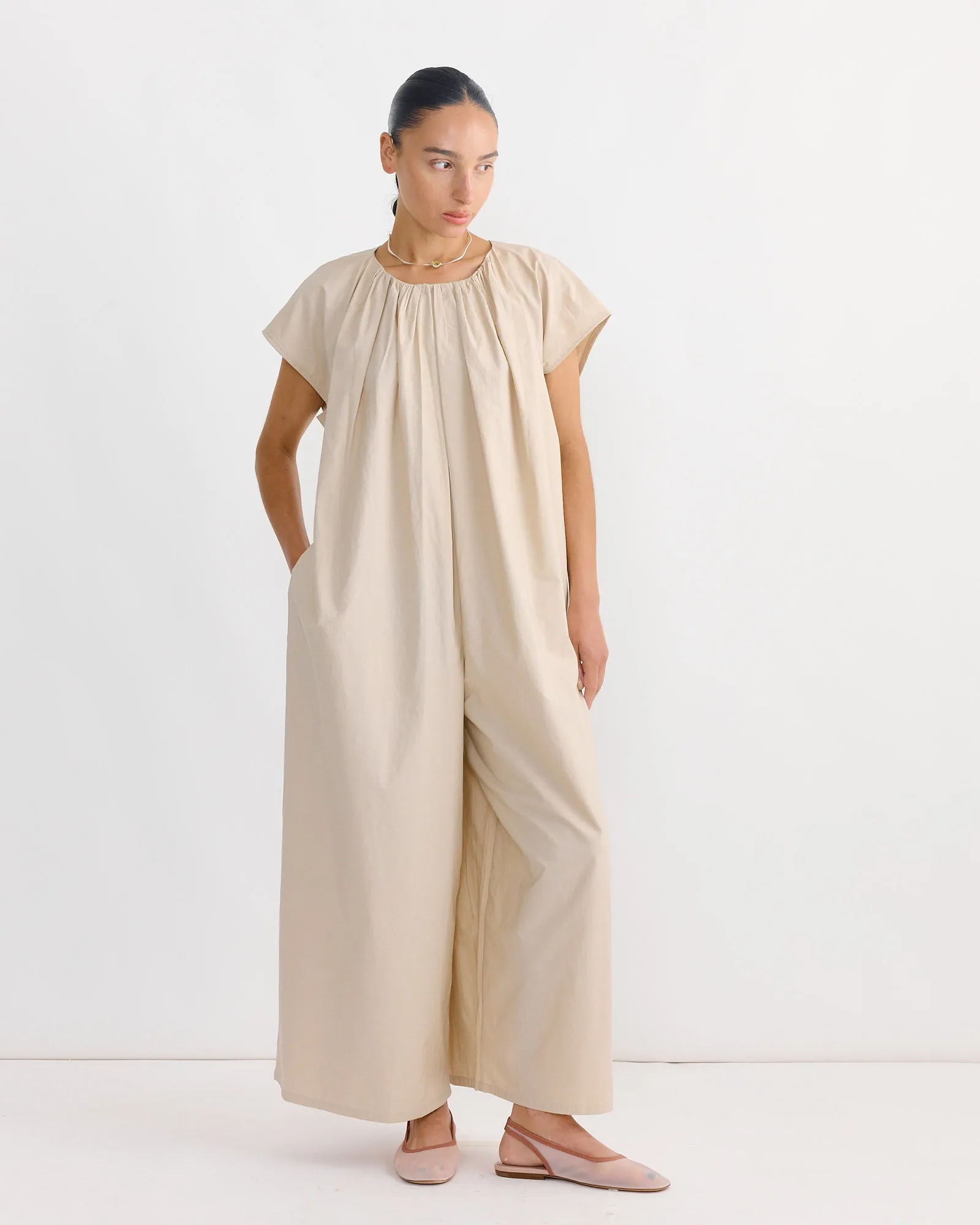 Shirred Jumpsuit in Oyster sold by Mohawk General Store product image thumbnail 2