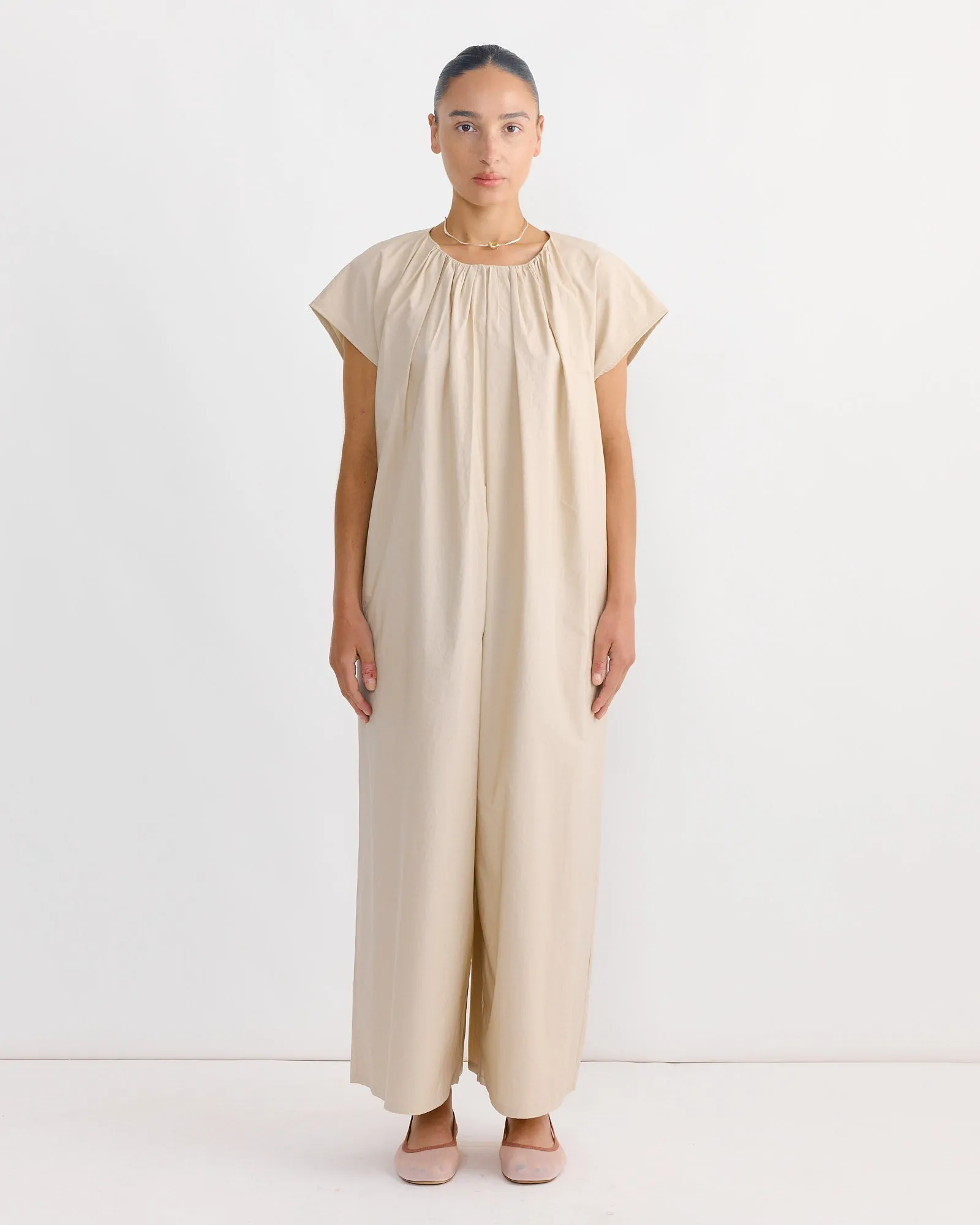 Shirred Jumpsuit in Oyster sold by Mohawk General Store