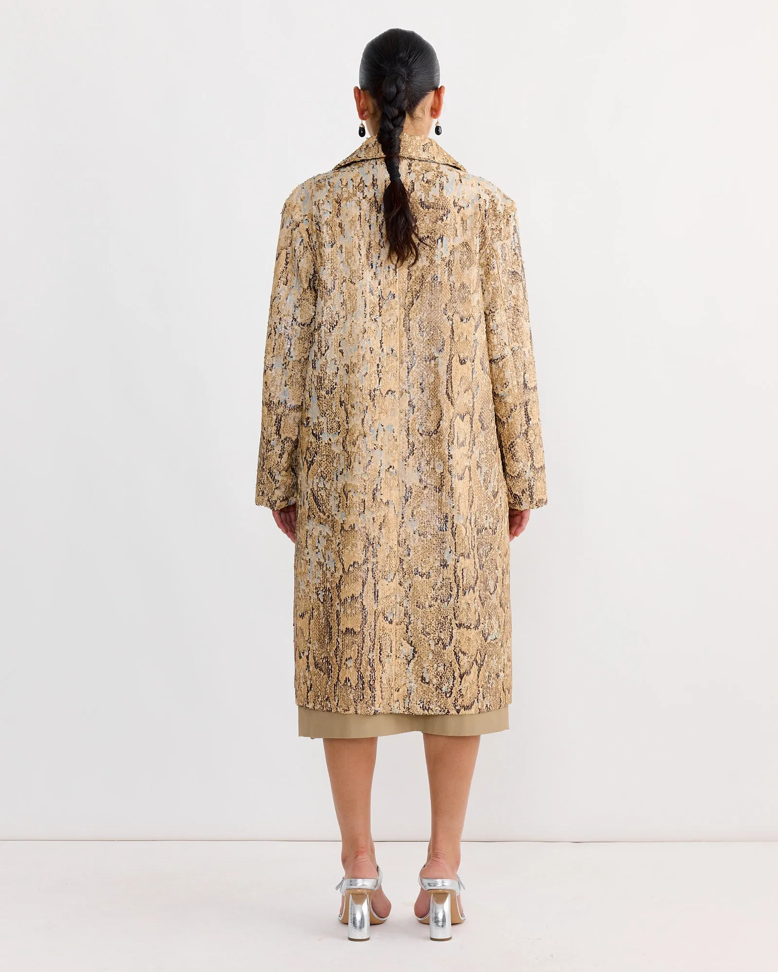 Sequin Snake Coat in Beige sold by Mohawk General Store product image thumbnail 2