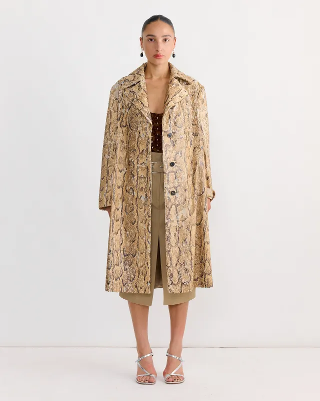 Sequin Snake Coat in Beige sold by Mohawk General Store