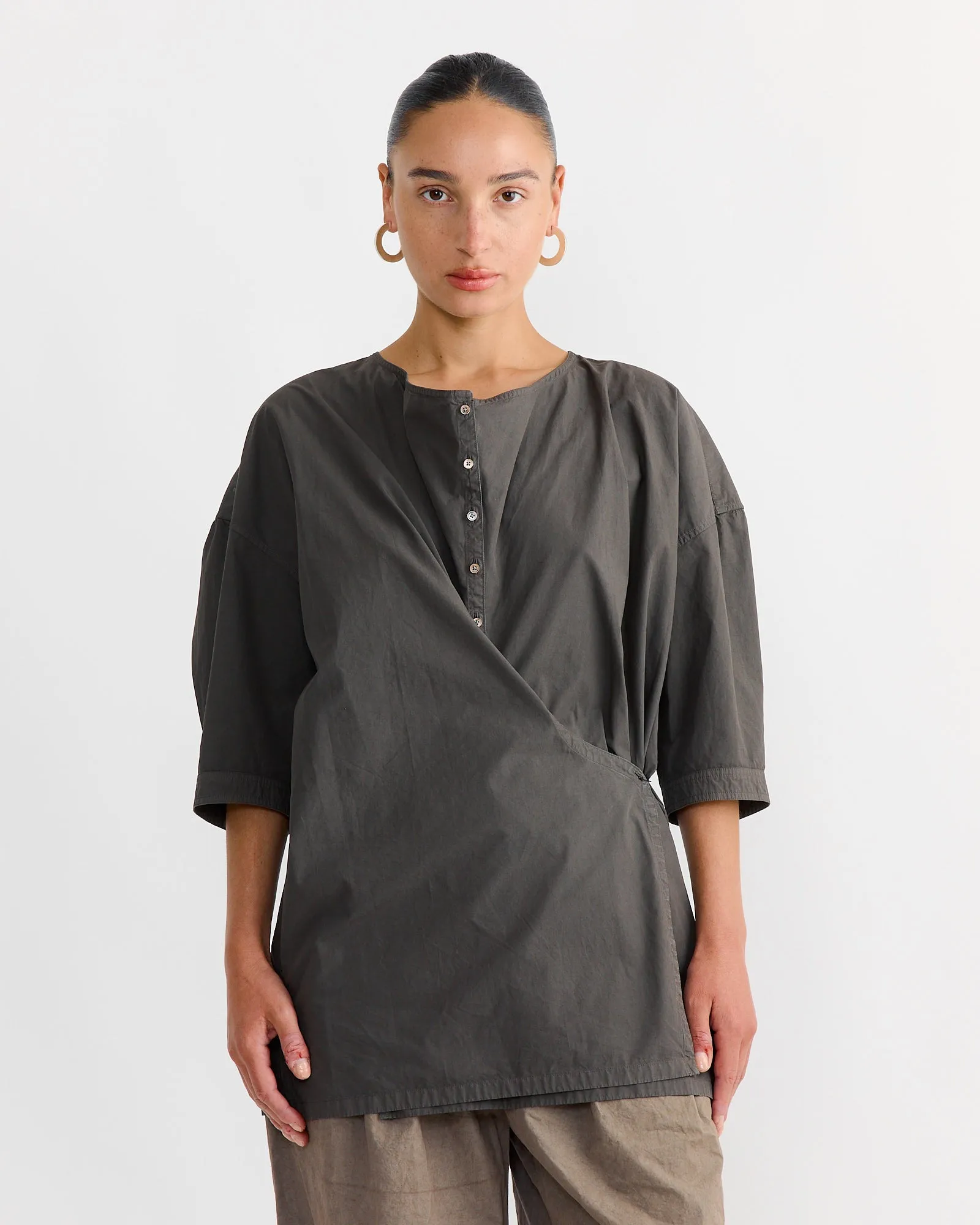 Short Sleeve Twisted Shirt in Dark Brown sold by Mohawk General Store