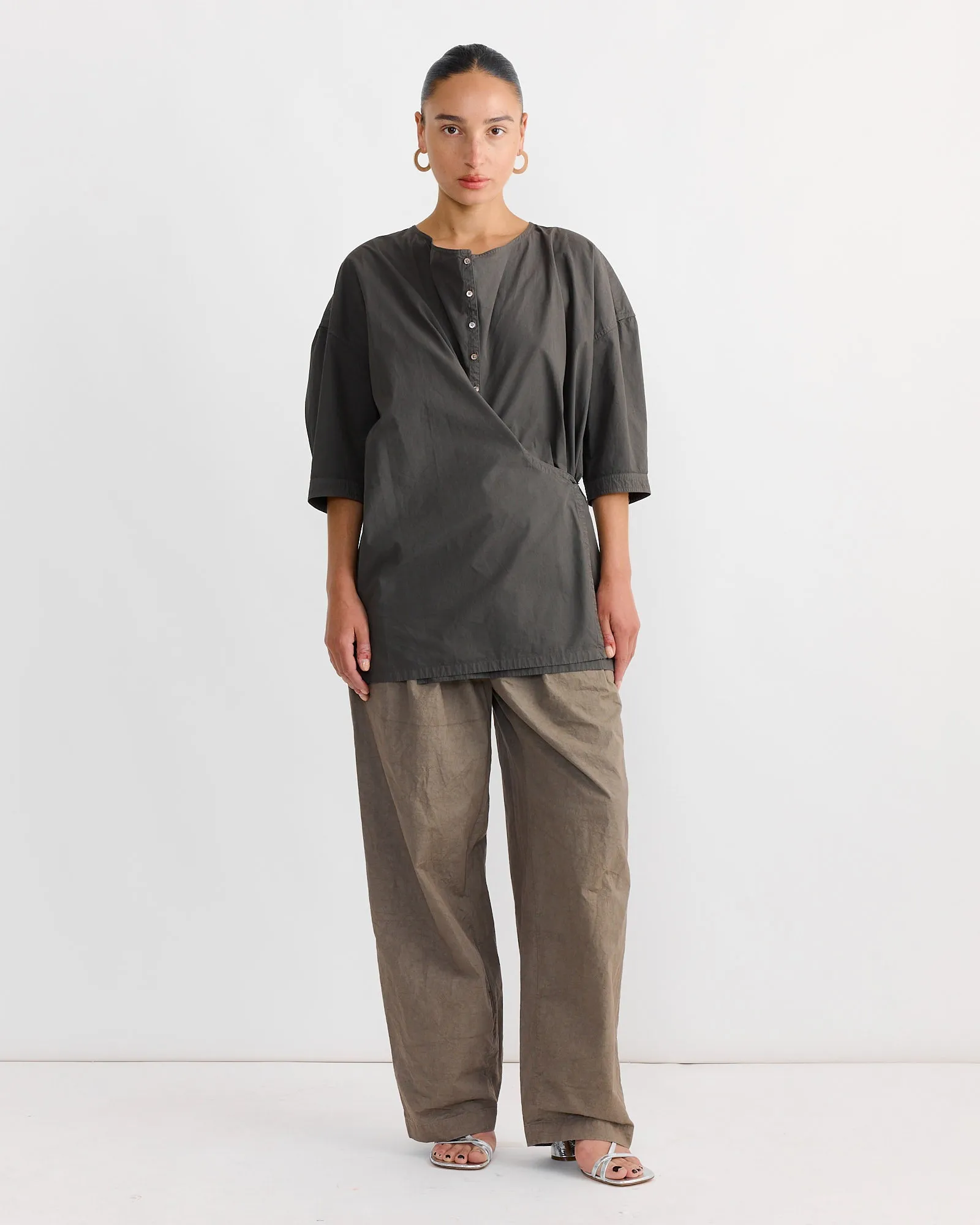 Short Sleeve Twisted Shirt in Dark Brown sold by Mohawk General Store product image thumbnail 2