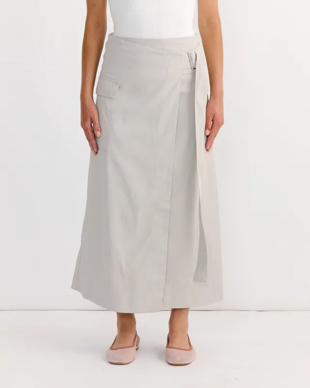 Utility Wrap Skirt in Creme made by St. Agni