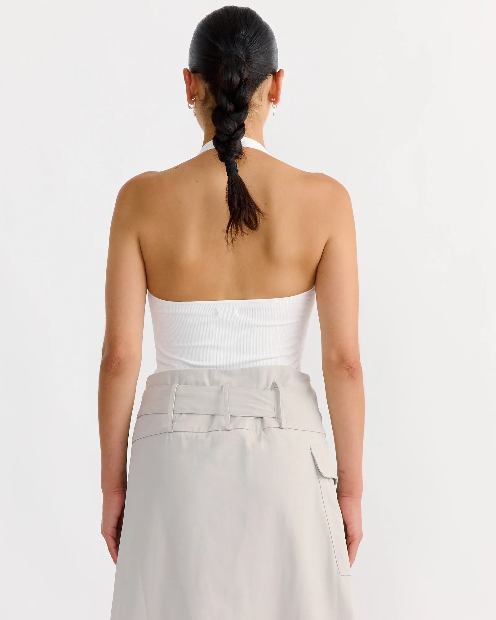 Rib Halter Top in White sold by Mohawk General Store product image thumbnail 3