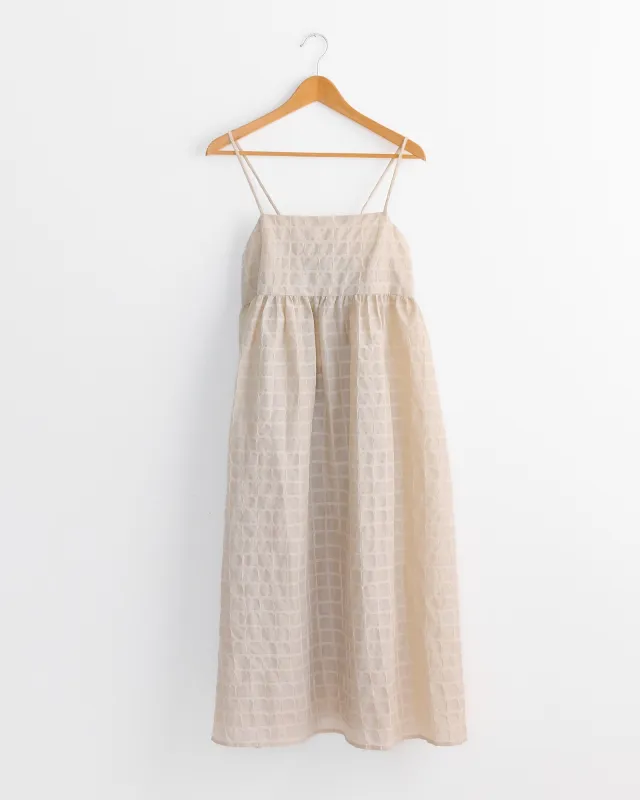 Ripple Finish Strap Dress in Beige sold by Mohawk General Store