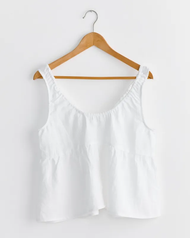 Gathered Linen Set in White sold by Mohawk General Store