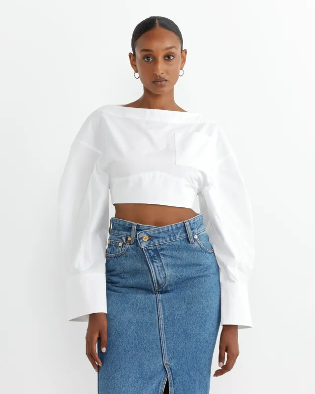 Le Haut Casaco Top in White made by Jacquemus