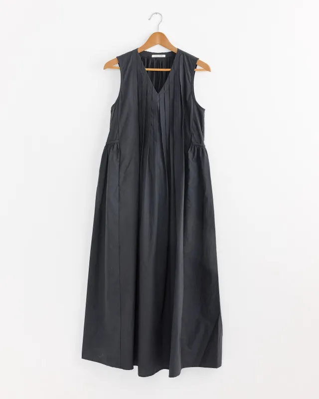 Pleated V-Neck Dress in Black sold by Mohawk General Store