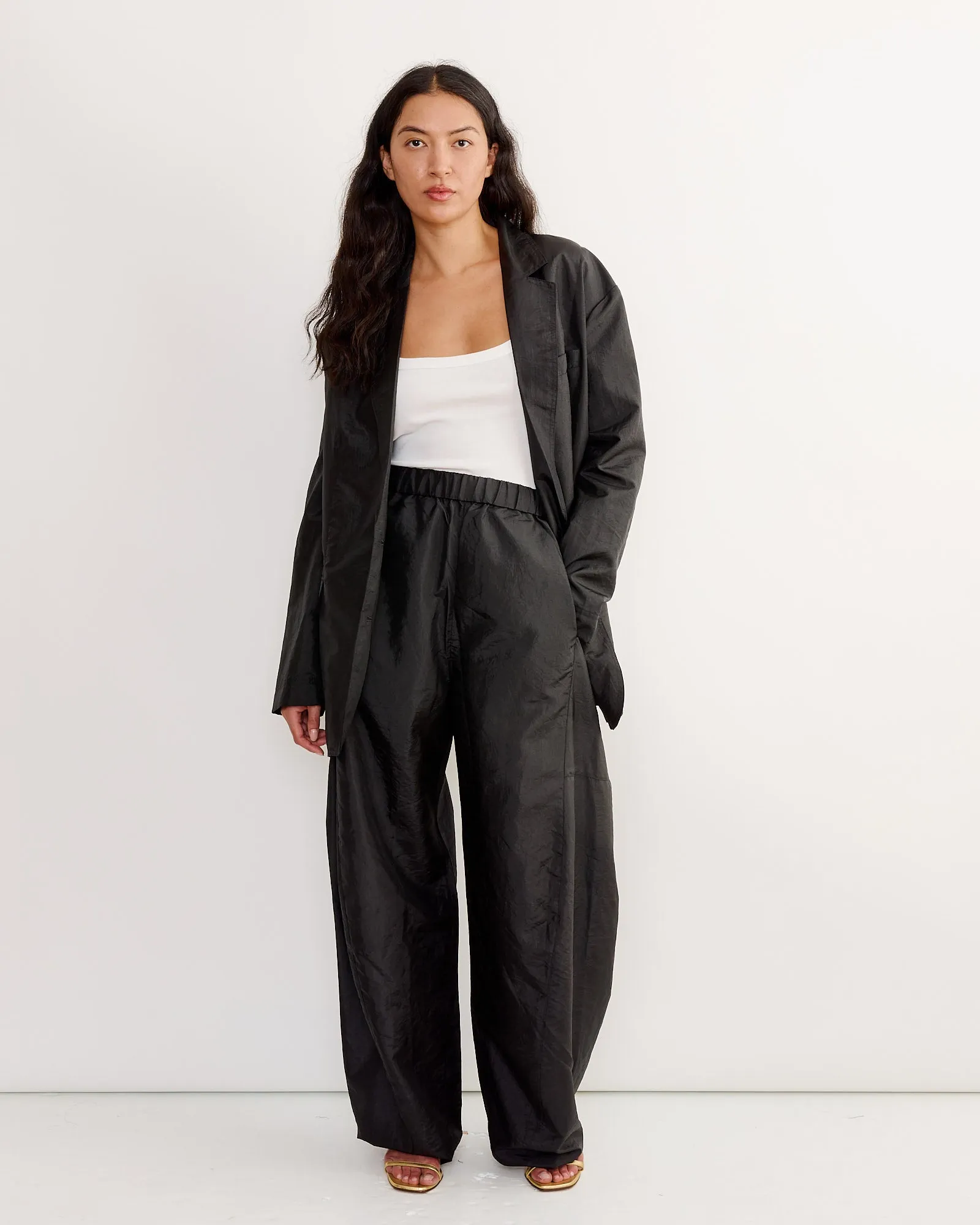 Crispy Nylon Liam Blazer in Black sold by Mohawk General Store product image thumbnail 2