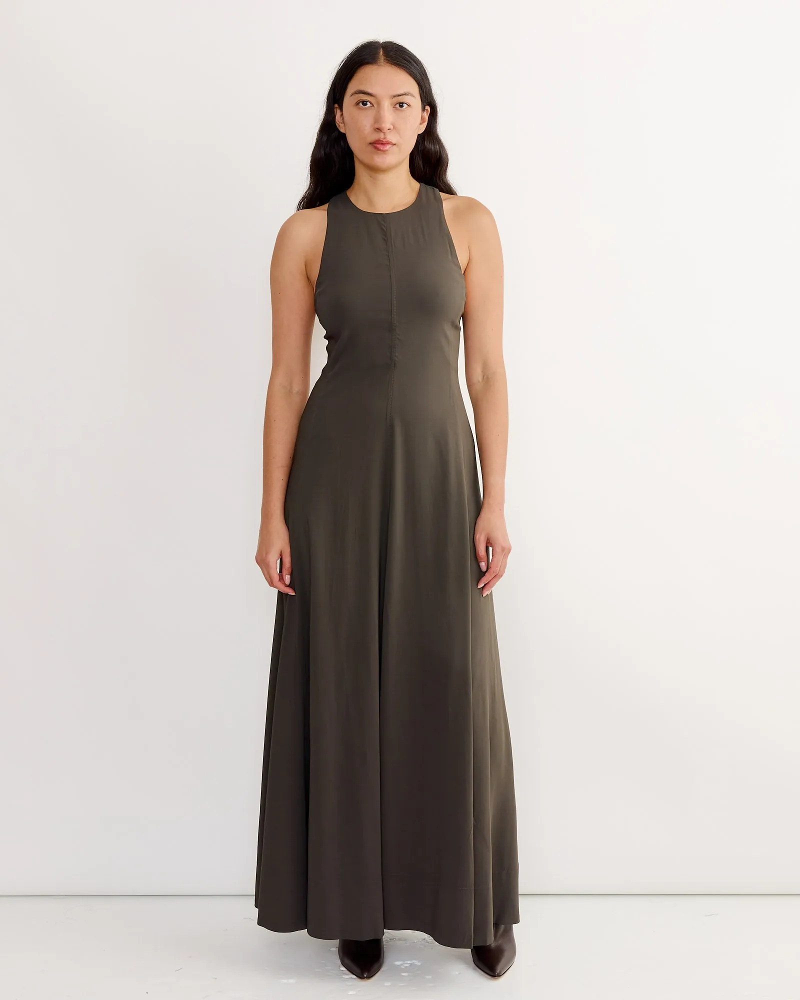 Cut Away Maxi Dress in Black Olive sold by Mohawk General Store