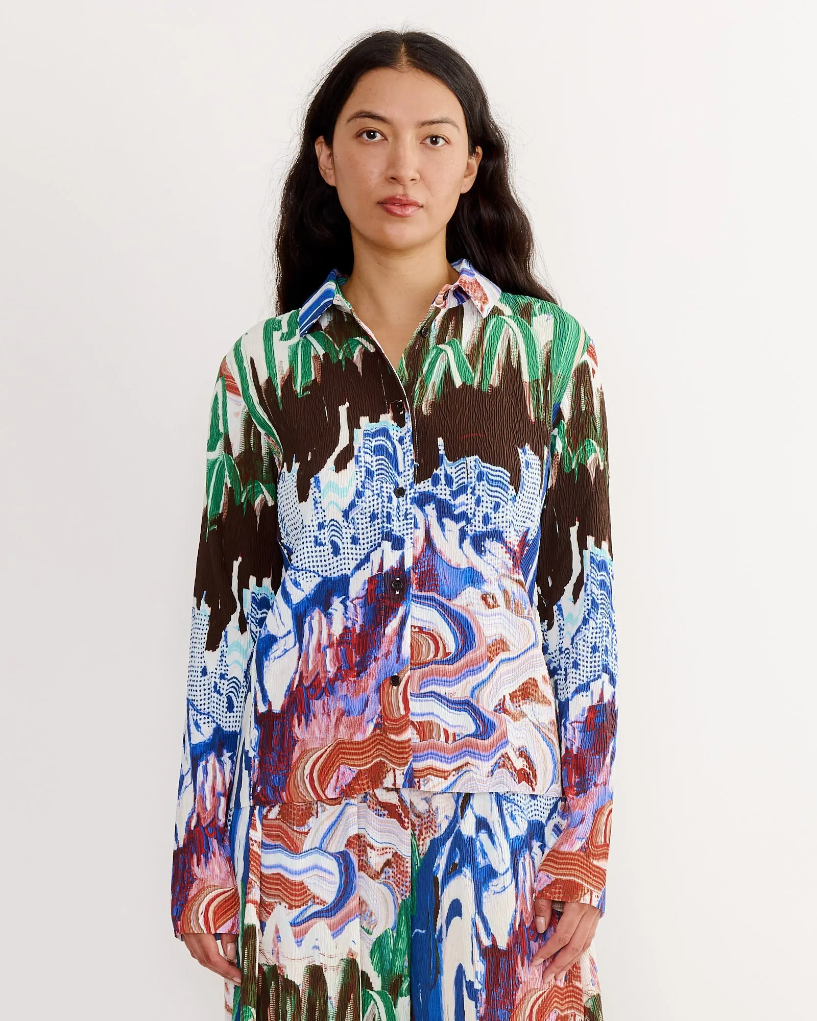 Slope Blouse in Graphic Slopes Light sold by Mohawk General Store