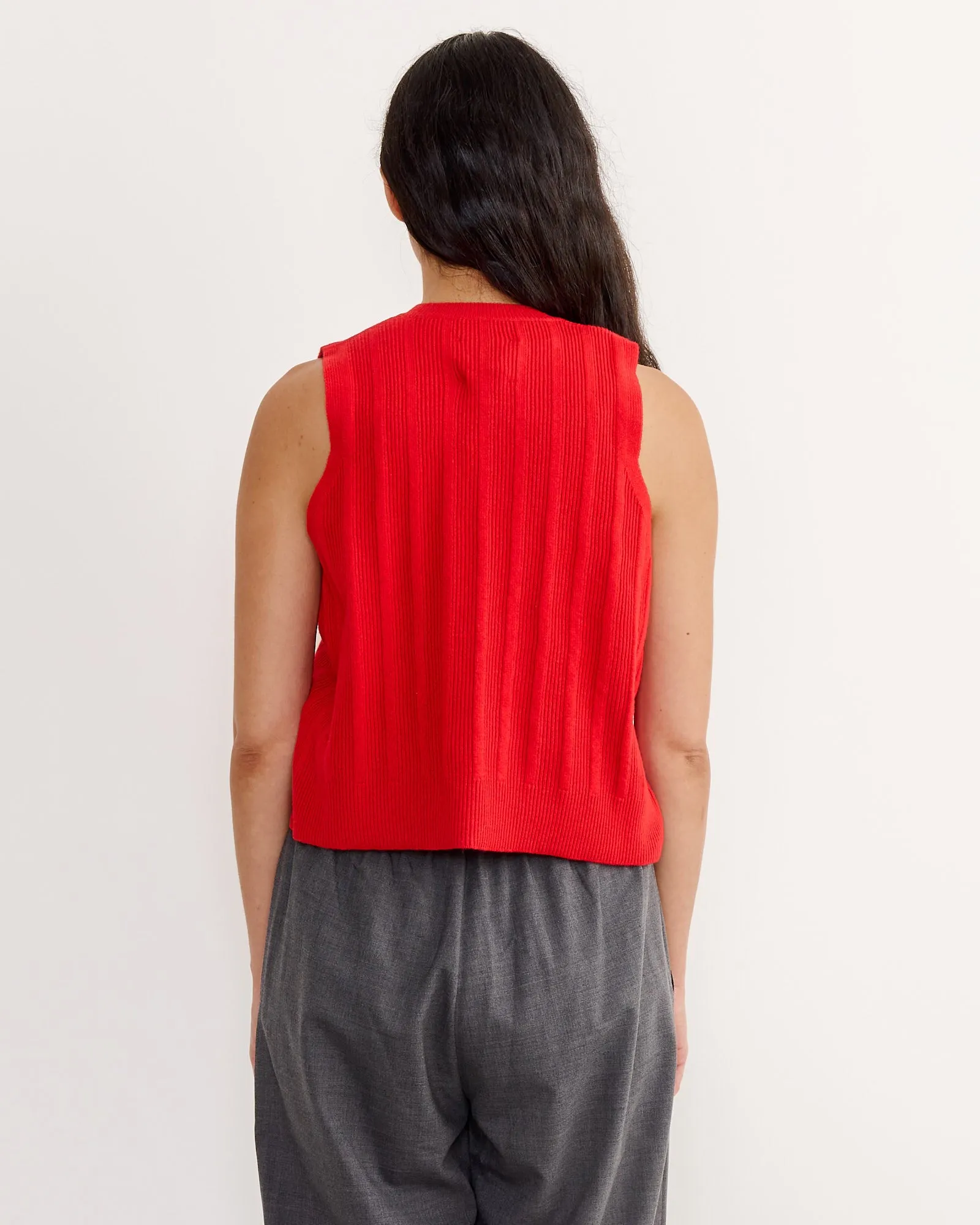 Merino Wool Ribbed Waistcoat in Red sold by Mohawk General Store product image thumbnail 3
