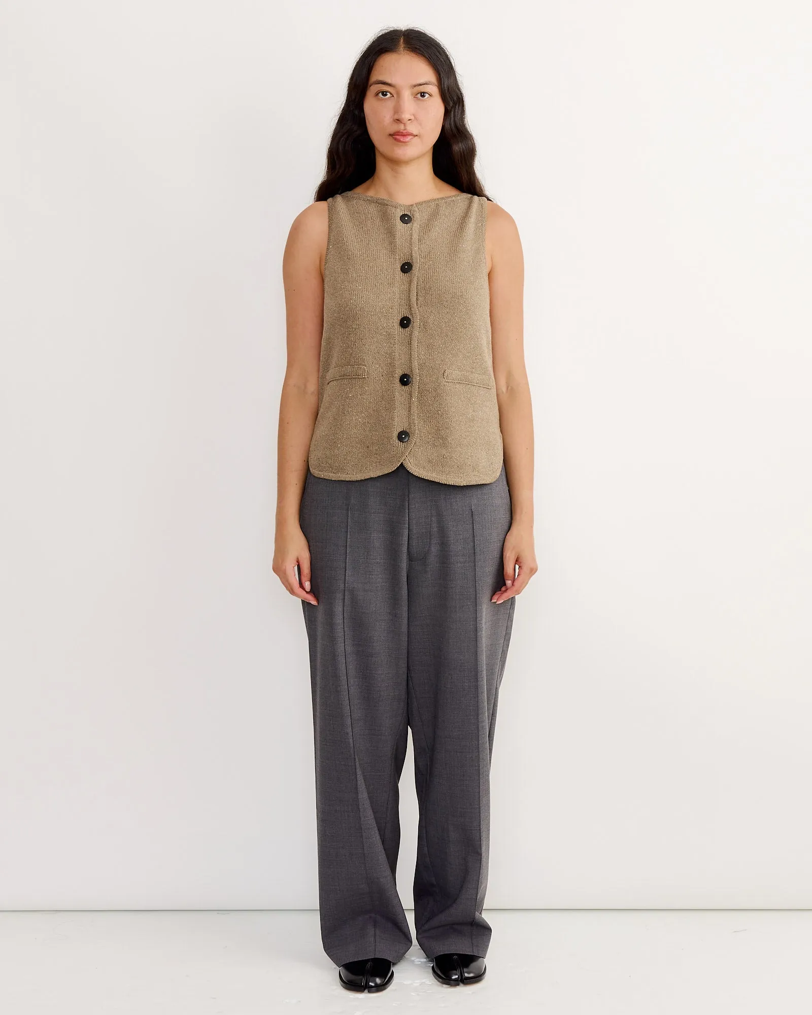 Boat Neck Waistcoat in Taupe sold by Mohawk General Store product image thumbnail 2