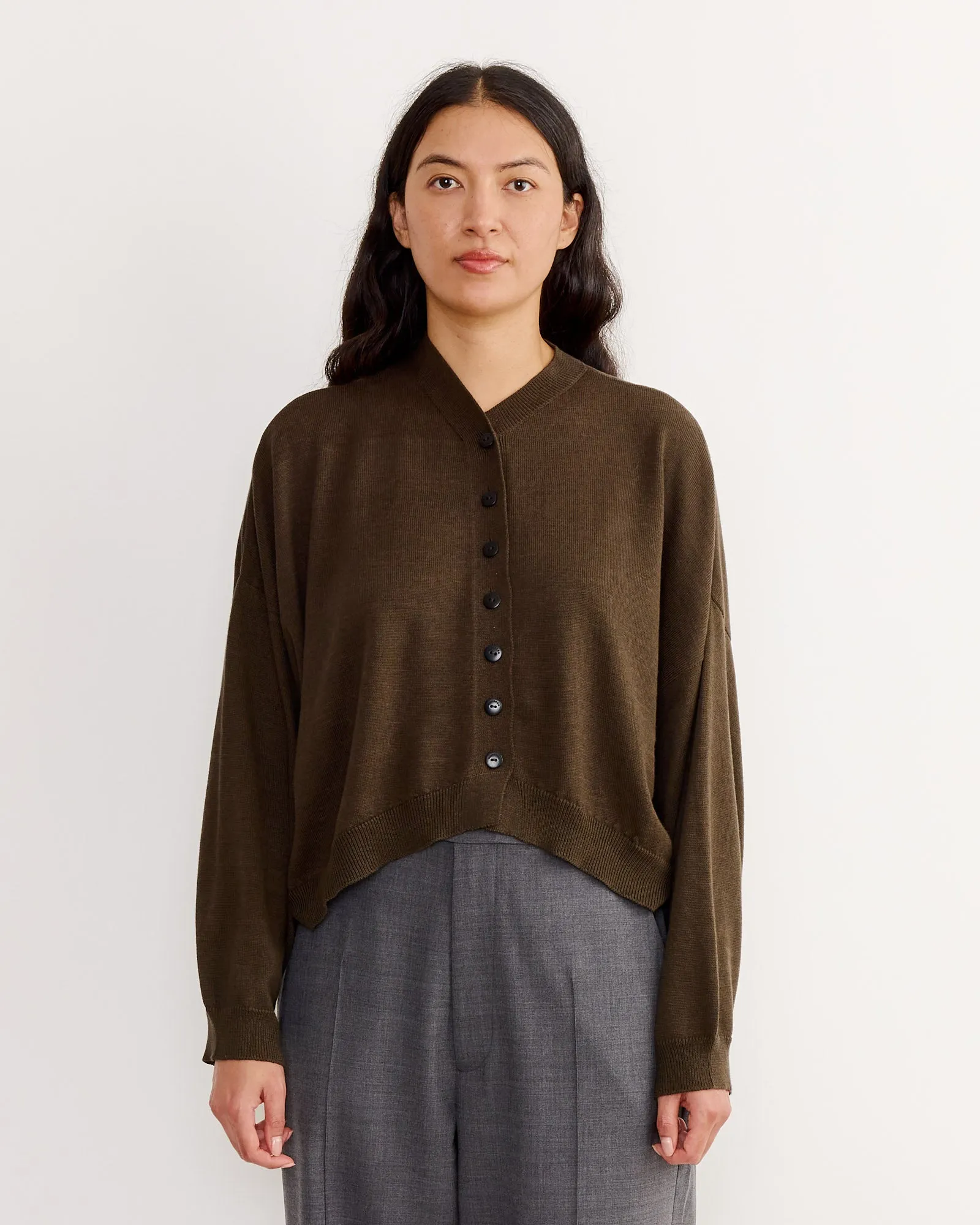 Cotton & Cashmere Cardigan in Dark Moss sold by Mohawk General Store