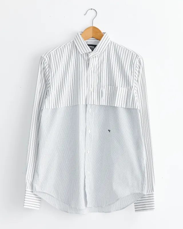 Long Sleeve Layered Shirt in White Stripe sold by Mohawk General Store