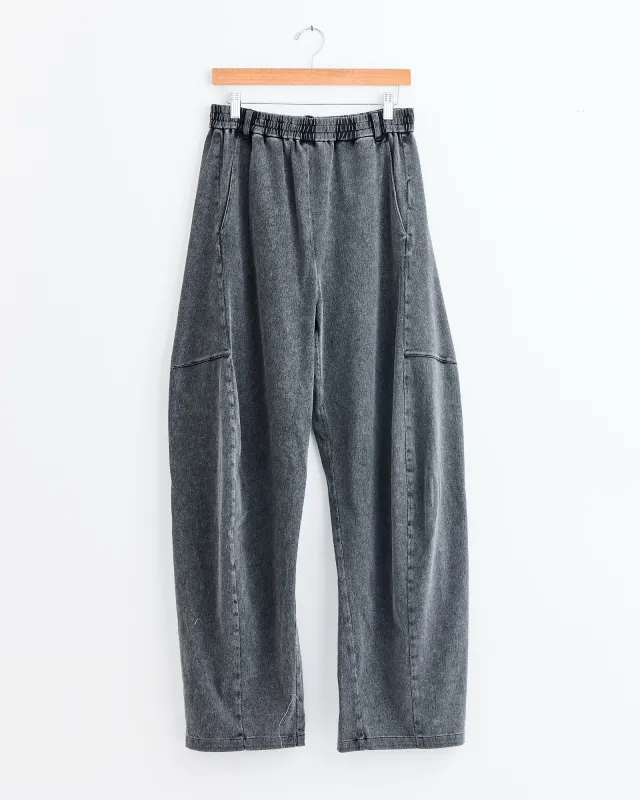 Stretch Denim Knit Winslow Pant in Black made by Tibi