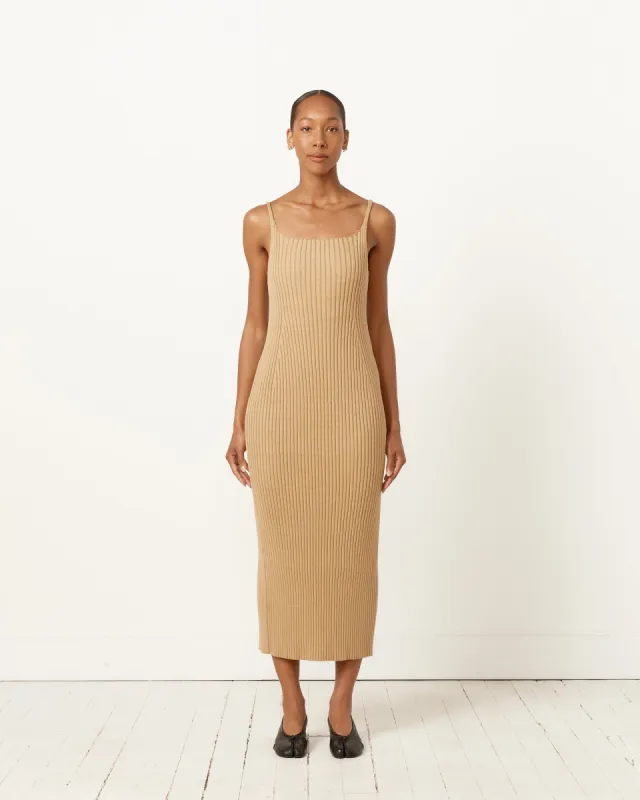 Wide Rib Knit Dress in Beige sold by Mohawk General Store