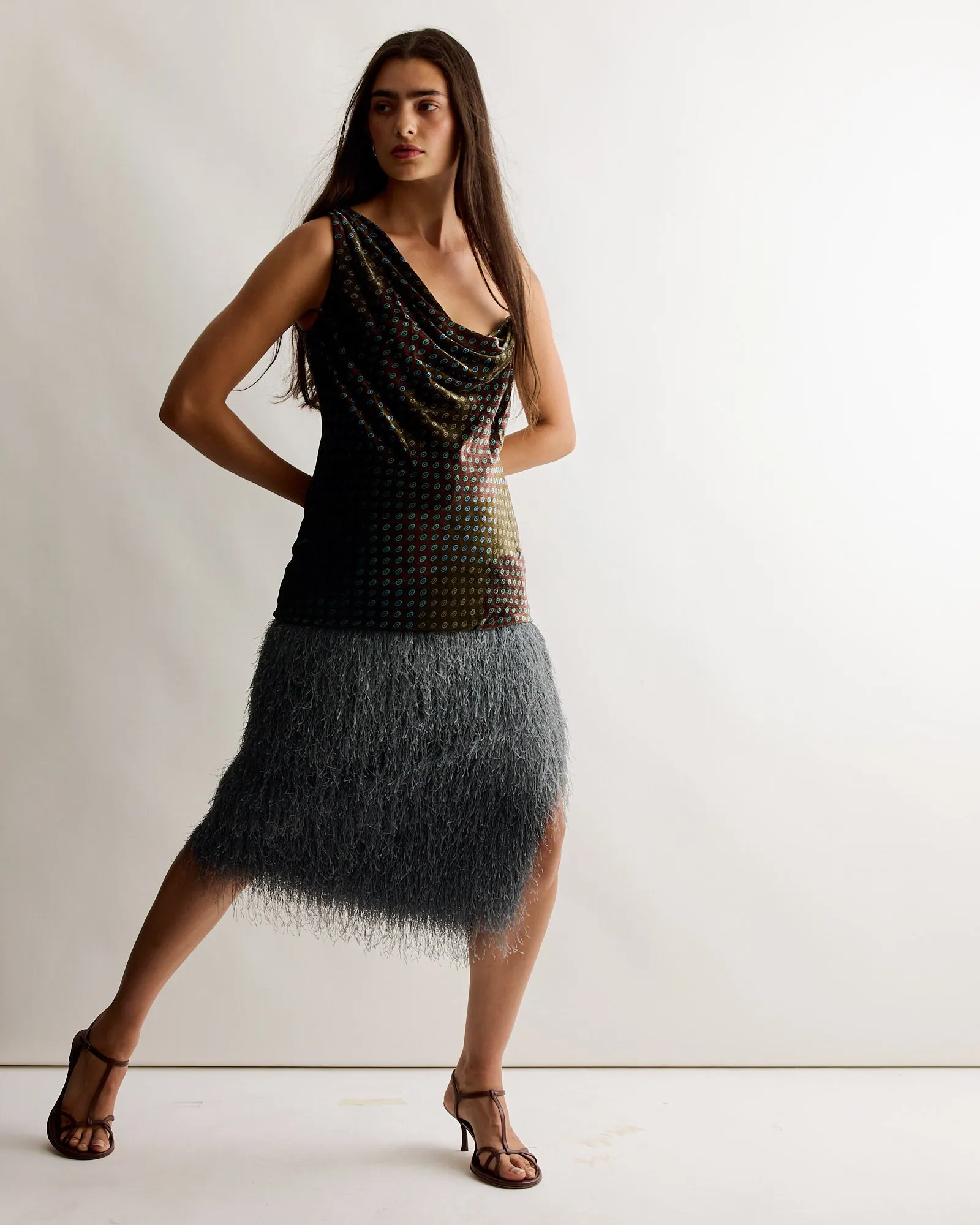 Printed One Shoulder Top in Khaki sold by Mohawk General Store product image thumbnail 2