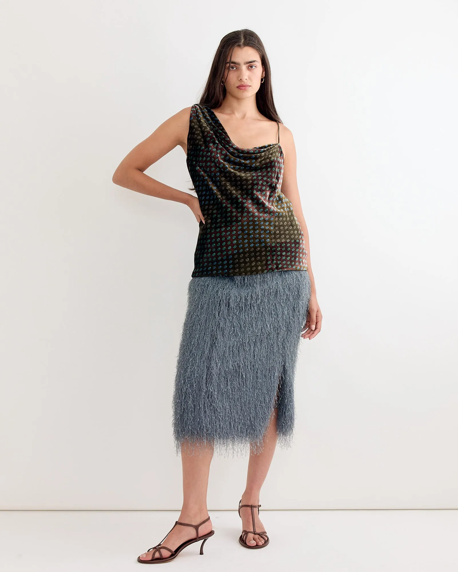 Printed One Shoulder Top in Khaki sold by Mohawk General Store product image thumbnail 4