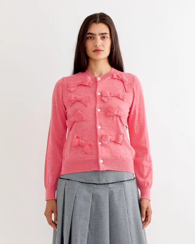 Bow Cardigan in Pink sold by Mohawk General Store