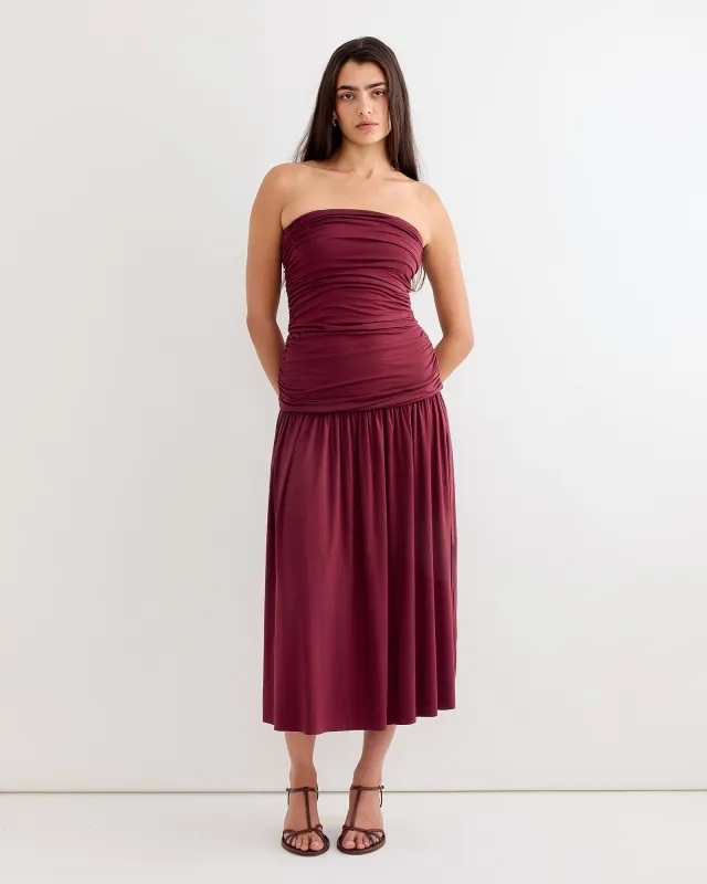Fortuna Maxi Dress in Burgundy sold by Mohawk General Store