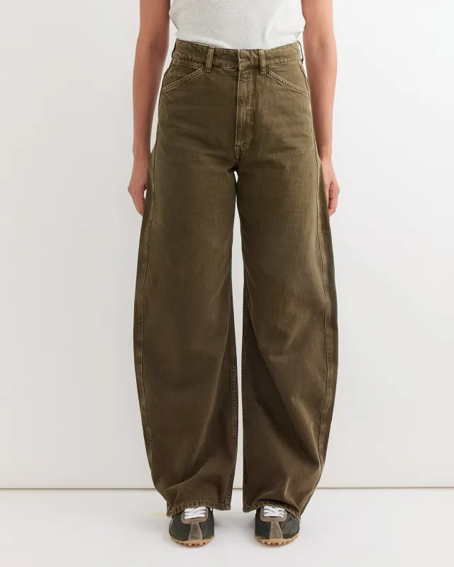 High Waisted Curved Pant in Moss Green sold by Mohawk General Store