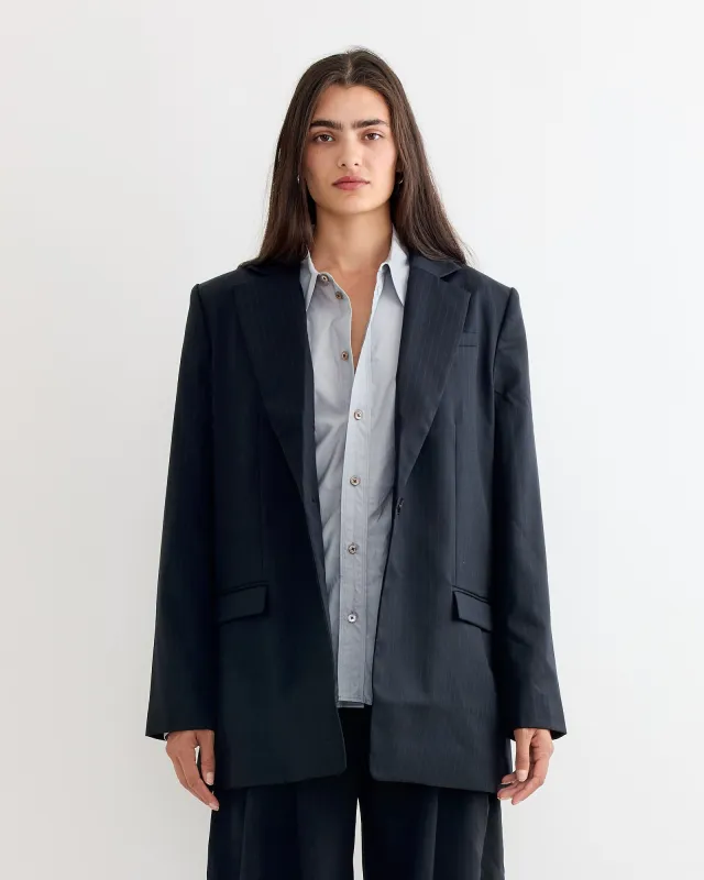 Split Back Blazer in Black Pinstripe sold by Mohawk General Store