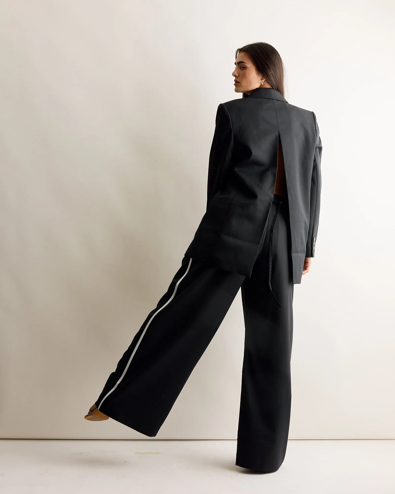 Side Stripe Homme Pant in Black Pinstripe sold by Mohawk General Store product image thumbnail 2