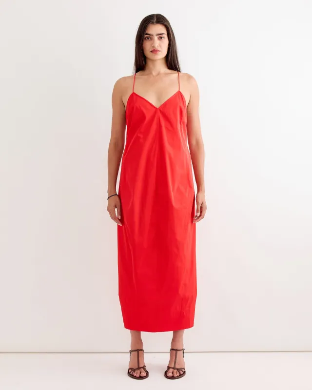 Paper Taffeta Cocoon Dress in Red sold by Mohawk General Store