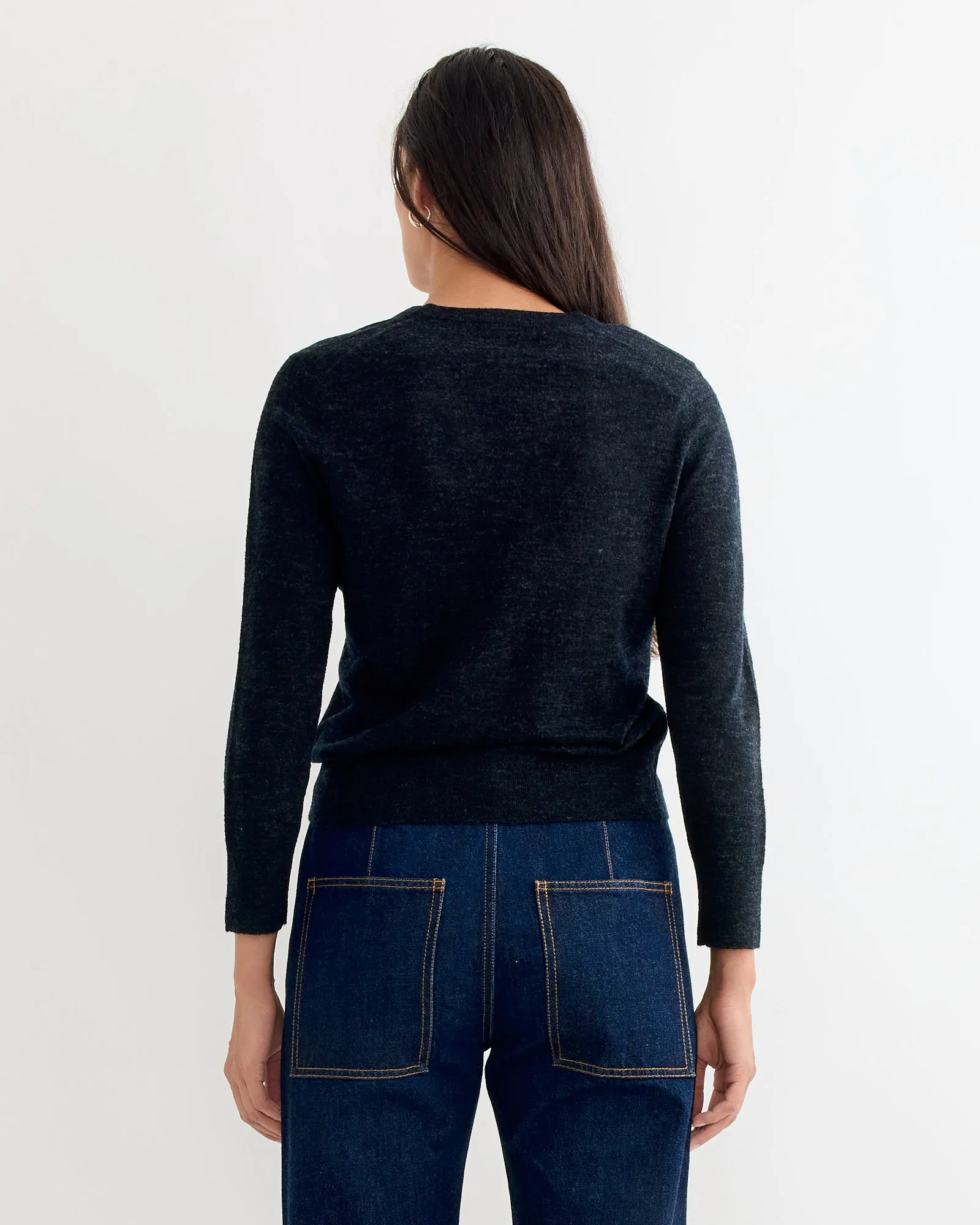 Wool Shrunken V Neck Sweater in Charcoal sold by Mohawk General Store product image thumbnail 3