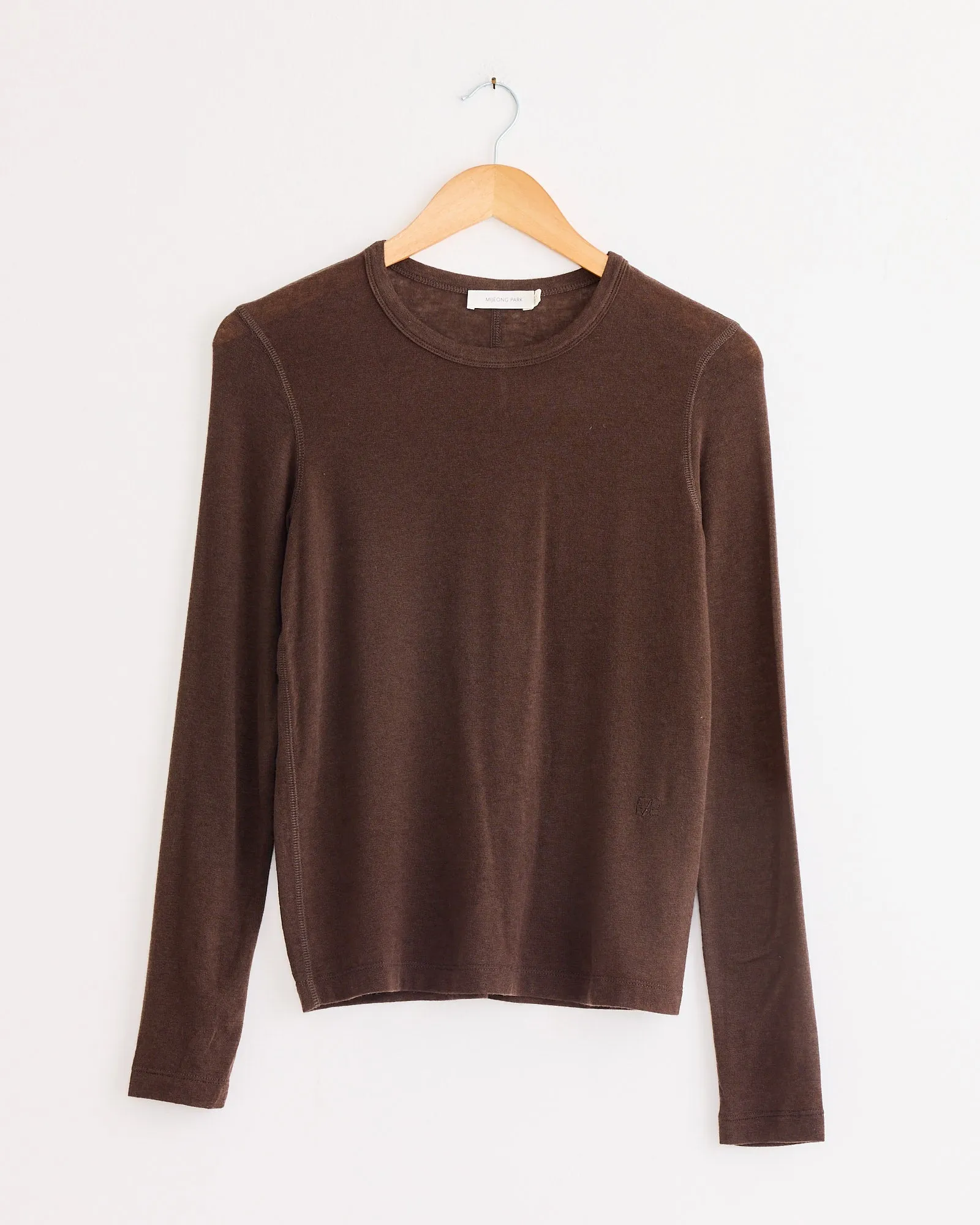 Wool Tencel Crew Neck Top in Brown sold by Mohawk General Store
