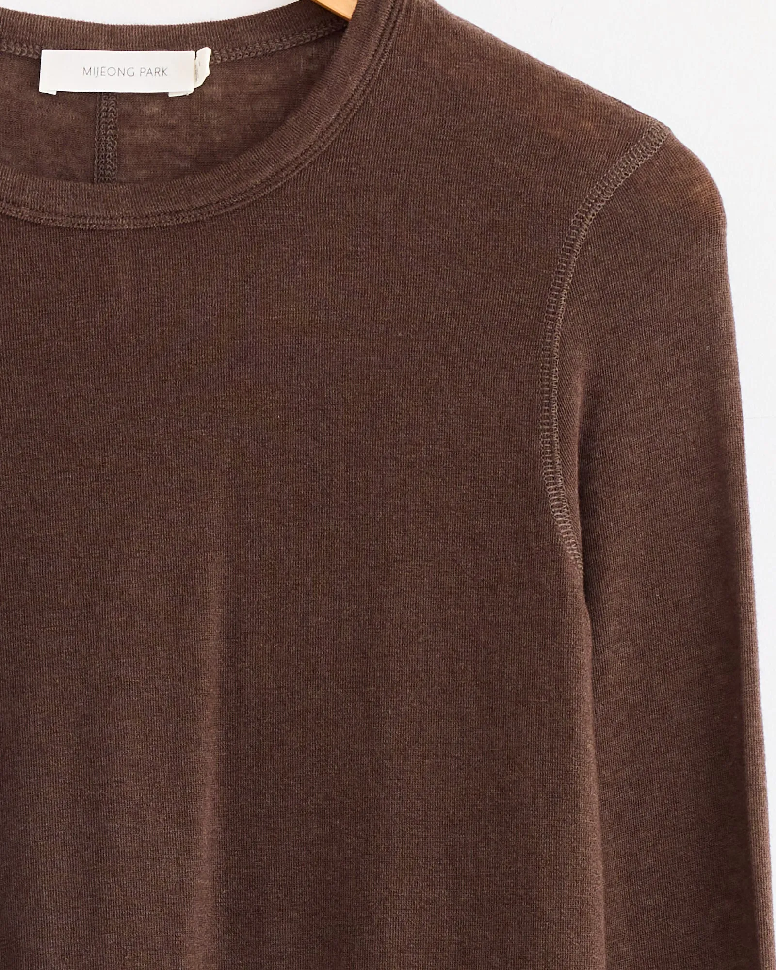 Wool Tencel Crew Neck Top in Brown sold by Mohawk General Store product image thumbnail 2