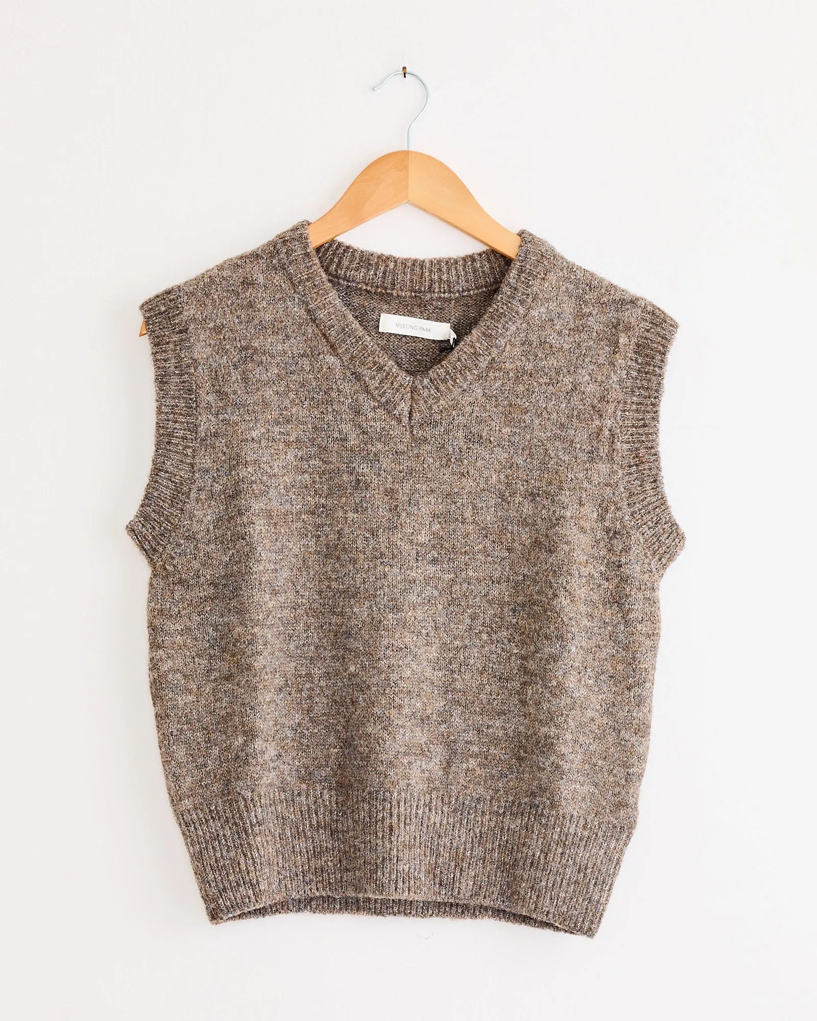 Wool Blend V-Neck Vest Heather in Brown sold by Mohawk General Store