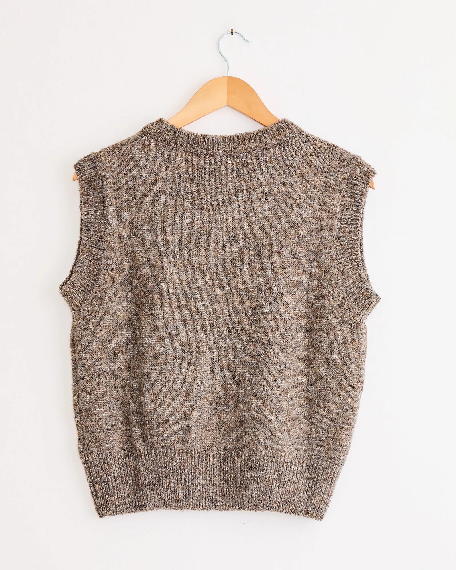 Wool Blend V-Neck Vest Heather in Brown sold by Mohawk General Store product image thumbnail 3